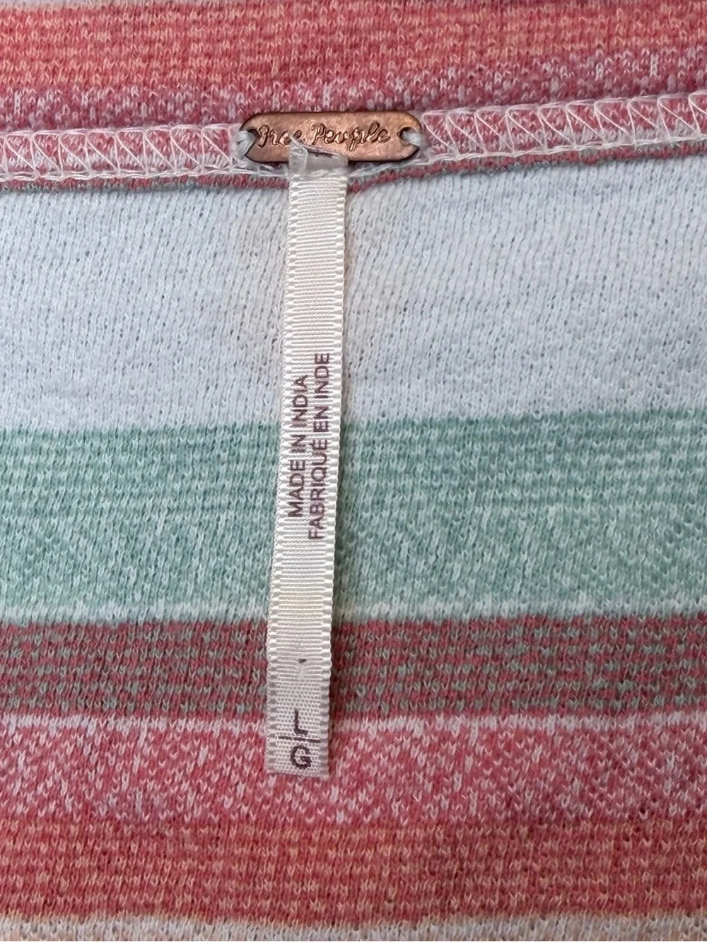 FP | Cotton Multicolor Vintage Striped Floral Embroidery Cropped Swing Tank Top - Picture 11 of 13